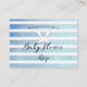 Carte D'accompagnement Baby shower lapin blanc Bleu Bleu Bande RSVP (Devant)
