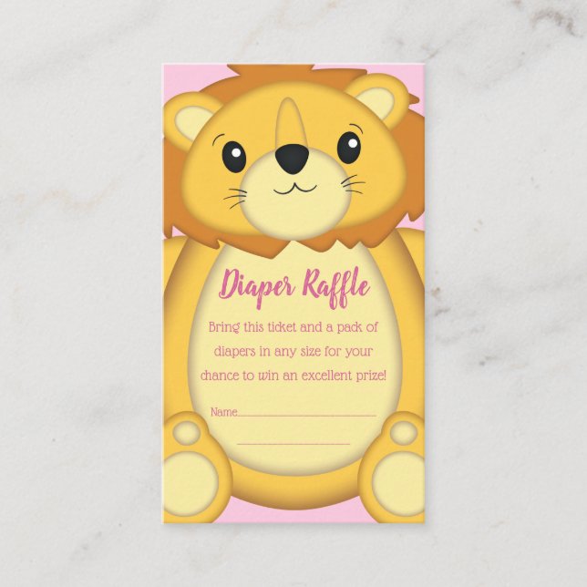 Carte D'accompagnement Baby Shower Lion Rose (Devant)