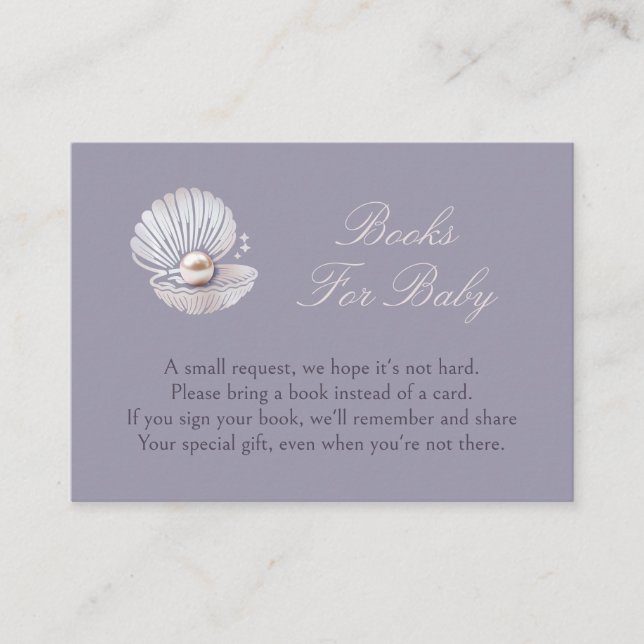 Carte D'accompagnement Baby shower Little Pearl (Devant)
