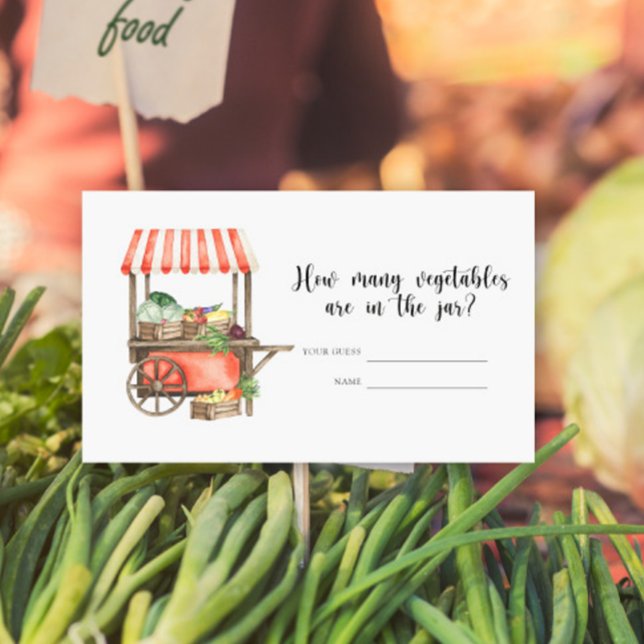 Carte D'accompagnement Baby shower local - Combien de légumes (Créateur téléchargé)