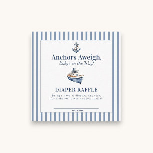 Carte D'accompagnement Baby Shower Marin Diaper Raffle 