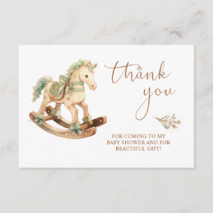 Carte D'accompagnement Baby shower Merci Rocking Horse