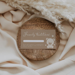 Carte D'accompagnement Baby shower minimaliste de la tradition familiale 