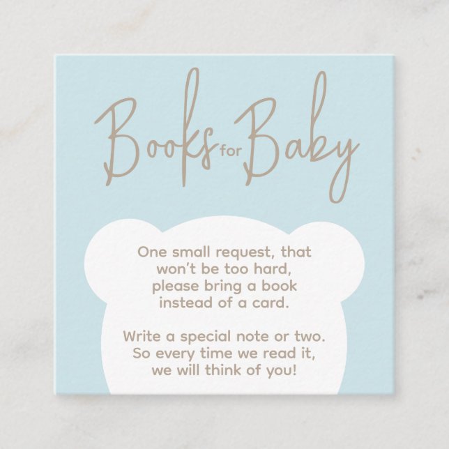 Carte D'accompagnement Baby shower minimaliste simple à l'ours Demande de (Devant)