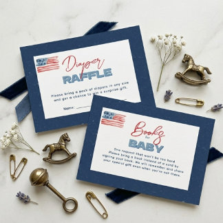 Carte D'accompagnement Baby Shower moderne au thème de drapeau à l'aquare