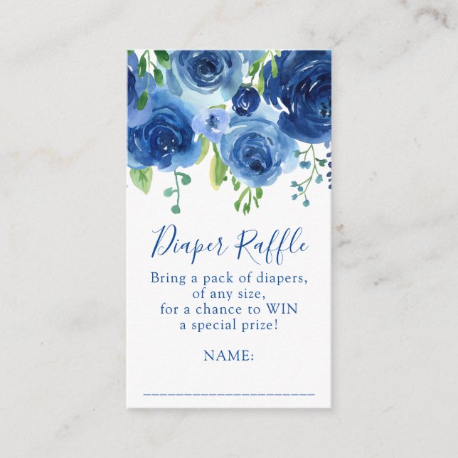 Carte D'accompagnement Baby shower moderne Blue Boy Raffle de couche (Devant)