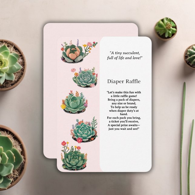 Carte D'accompagnement Baby shower moderne de cactus succulents (Créateur téléchargé)