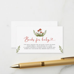 Carte D'accompagnement Baby shower moderne Little Mushroom Livres pour bé