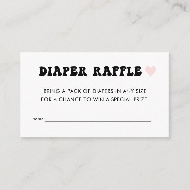 Carte D'accompagnement Baby shower moderne Neutre selon le sexe Raffle de (Devant)