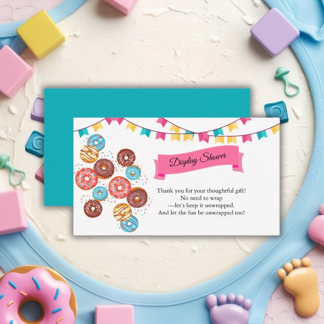 Carte D'accompagnement Baby shower moderne pour bébés Donut arroser (Créateur téléchargé)