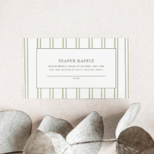 Carte D'accompagnement Baby Shower Moderne Verte Citrouille Tirage au Sor
