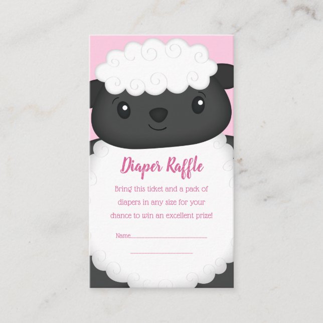Carte D'accompagnement Baby shower mouton rose (Devant)