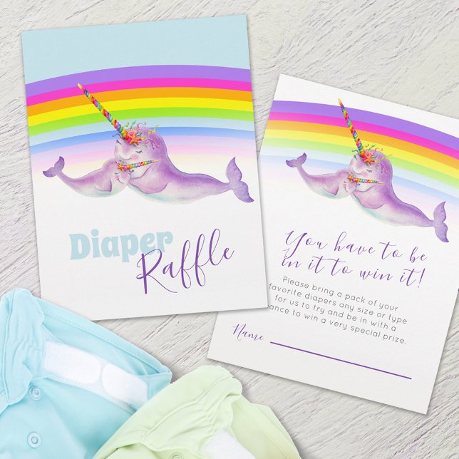 Carte D'accompagnement Baby shower narval tombole (Créateur téléchargé)