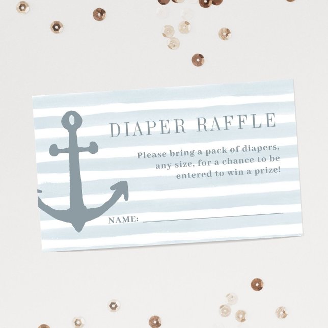 Carte D'accompagnement Baby shower Nautique Blue Boy Raffle (Créateur téléchargé)