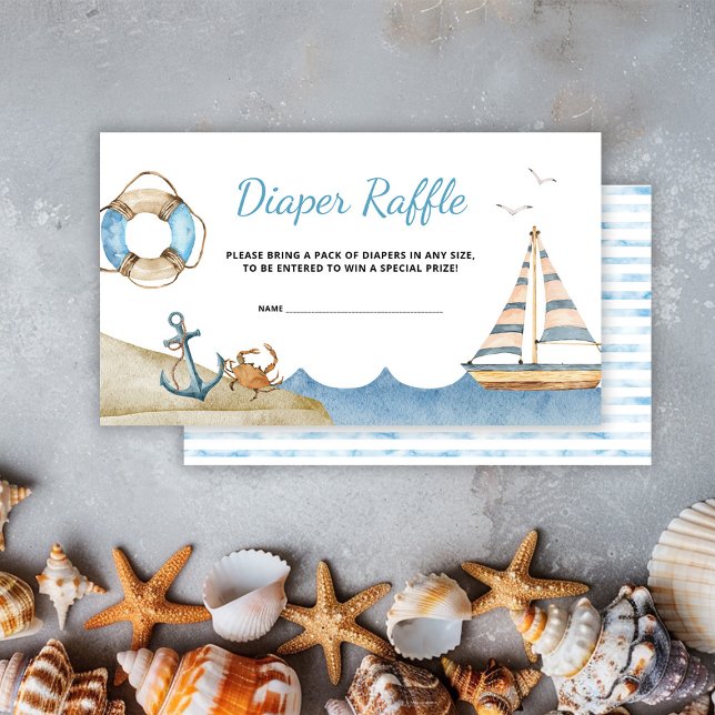 Carte D'accompagnement Baby shower Nautique de plongeur Raffle (Créateur téléchargé)