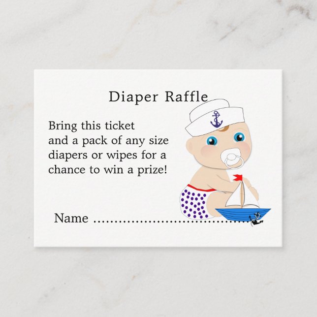 Carte D'accompagnement Baby shower Nautique Garçons mignon marin Bleu (Devant)