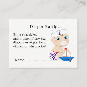 Carte D'accompagnement baby shower Nautique Garçons mignon marin Bleu