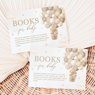 Carte D'accompagnement Baby shower Neutral Teddy Bear Demande
