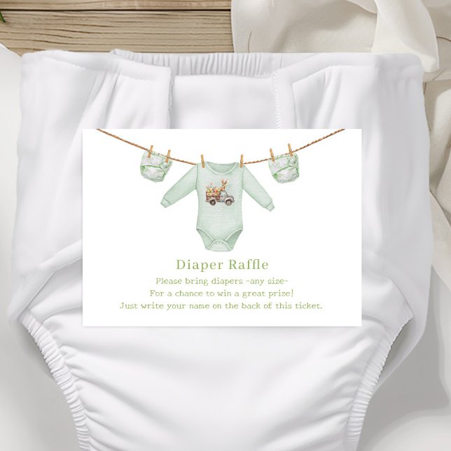 Carte D'accompagnement Baby shower neutre vert de la couche de Pâques (Créateur téléchargé)