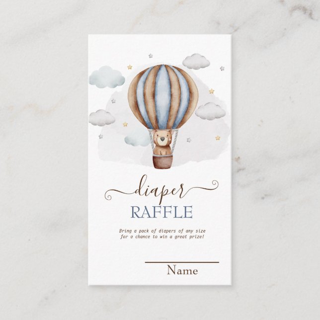 Carte D'accompagnement Baby shower nuages d'ours en peluche à air chaud (Devant)