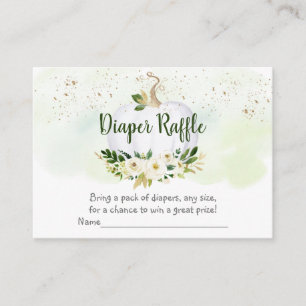 Carte D'accompagnement Baby shower or citrouille  Déchets Raffle