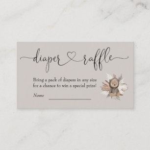 Carte D'accompagnement Baby shower Ours Boho Déchets Raffin