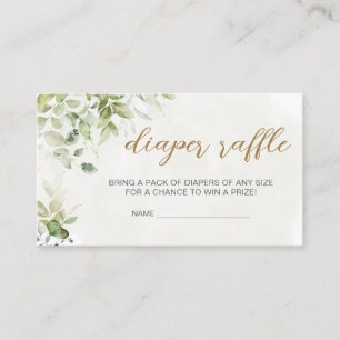 Carte D'accompagnement Baby Shower Ours en Verdure Tirage au Sort Couches