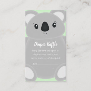 Carte D'accompagnement Baby shower Ours Koala Vert