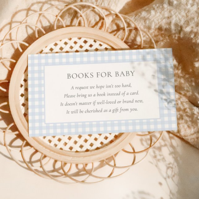 Carte D'accompagnement Baby shower Pale Blue En vichy Classic Boys (Créateur téléchargé)
