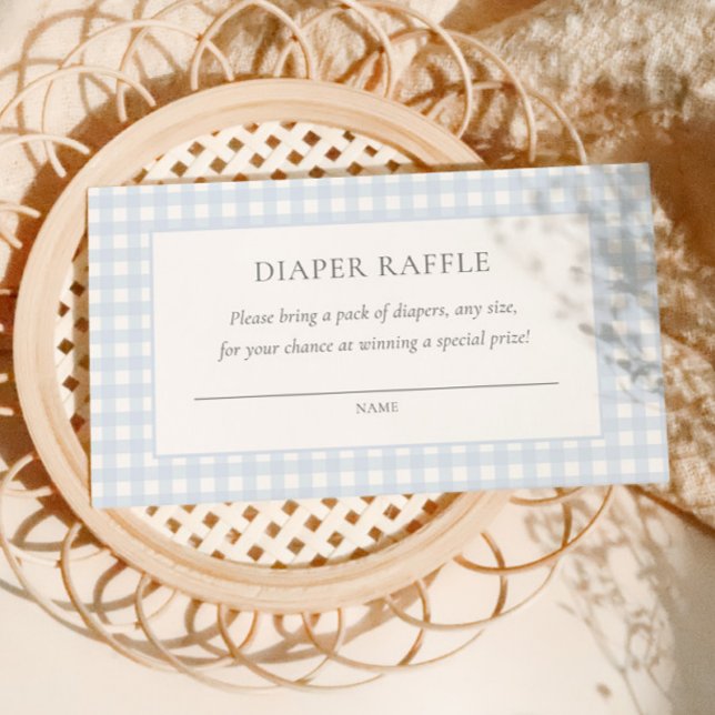 Carte D'accompagnement Baby shower Pale Blue En vichy Classic Boys (Créateur téléchargé)