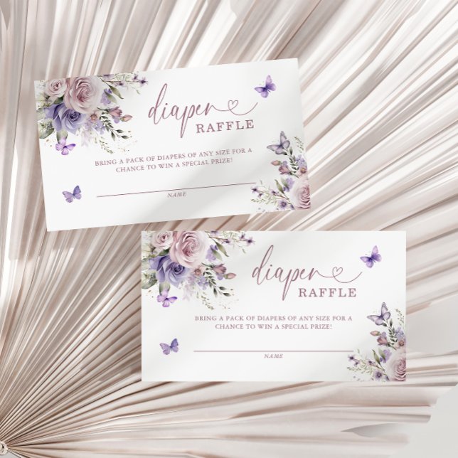 Carte D'accompagnement Baby shower Papillon violet Déchets (Créateur téléchargé)