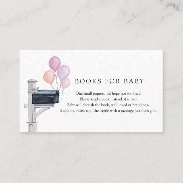 Carte D'accompagnement Baby shower par courrier Envoyer un livre (Devant)