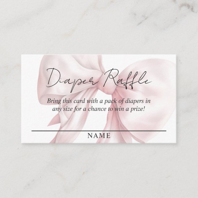 Carte D'accompagnement Baby shower Pastel Pink Bow Diaper (Devant)