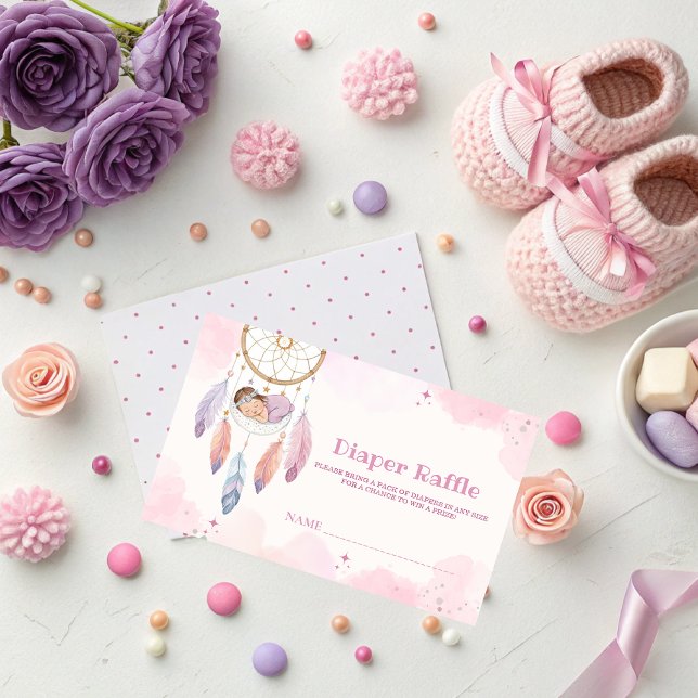 Carte D'accompagnement Baby shower Pastel Watercolor Dreamcatcher (Créateur téléchargé)