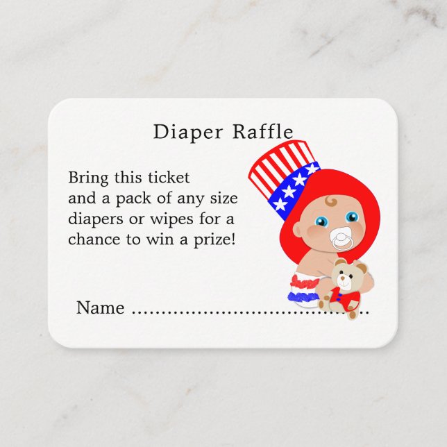 Carte D'accompagnement Baby shower Patriotique Rouge Bleu Bleu Déchets Ra (Devant)