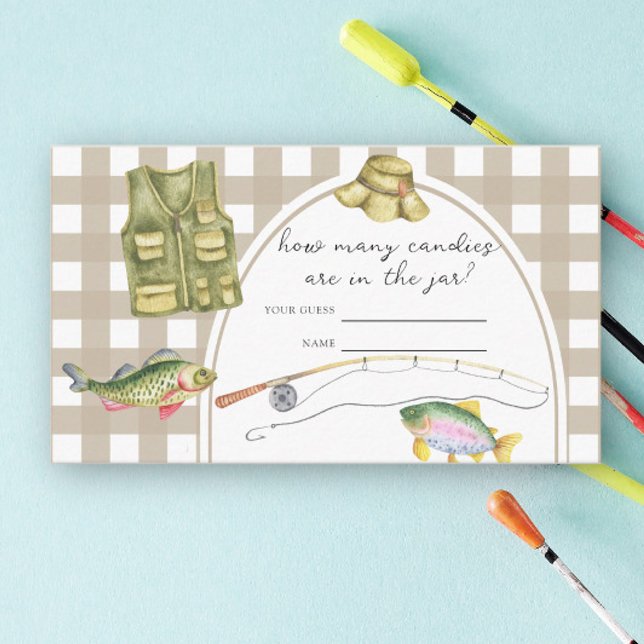 Carte D'accompagnement Baby shower pêcheur - devinez combien de bonbons (Créateur téléchargé)