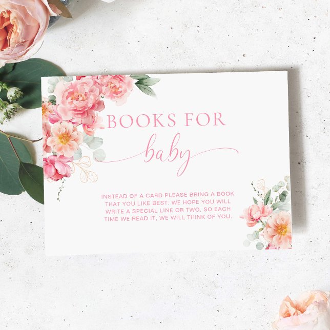 Carte D'accompagnement Baby shower Piper Peony Livres Pour Baby Request (Books For Baby Card Piper Peony )