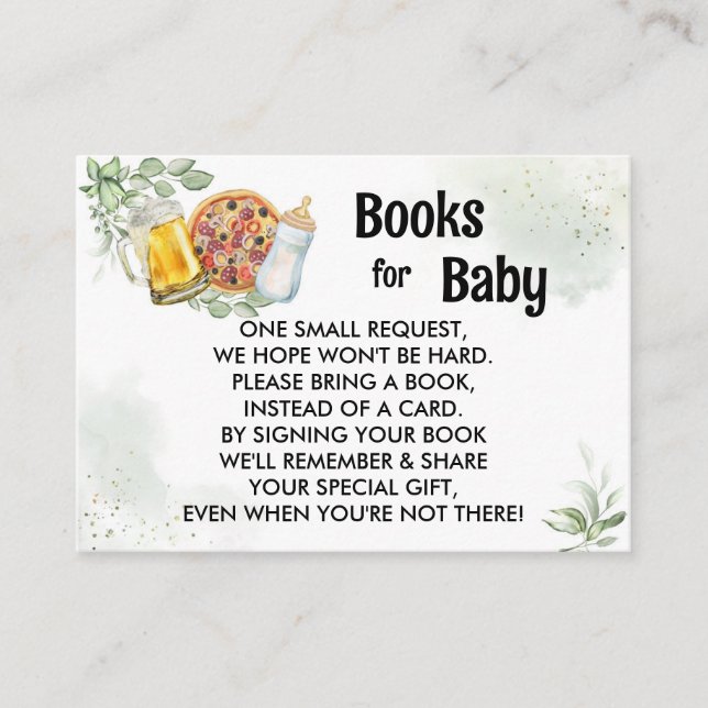 Carte D'accompagnement Baby shower Pizza & Brews Demande de réservation d (Devant)