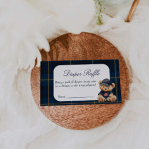 Carte D'accompagnement Baby-Shower pour bébé ours Polo - Tirage au sort d