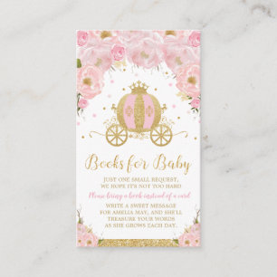 Carte D'accompagnement Baby shower Princesse Carriage Floral Apportez un 