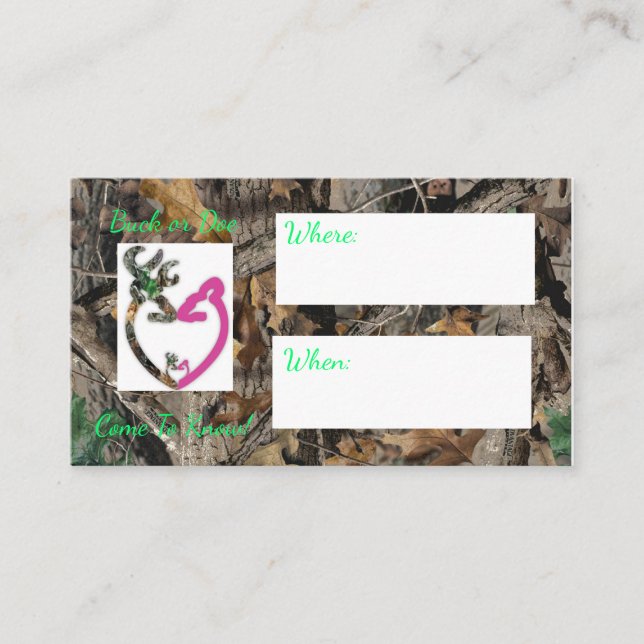 Carte D'accompagnement Baby shower/révéler l'invitation (Devant)