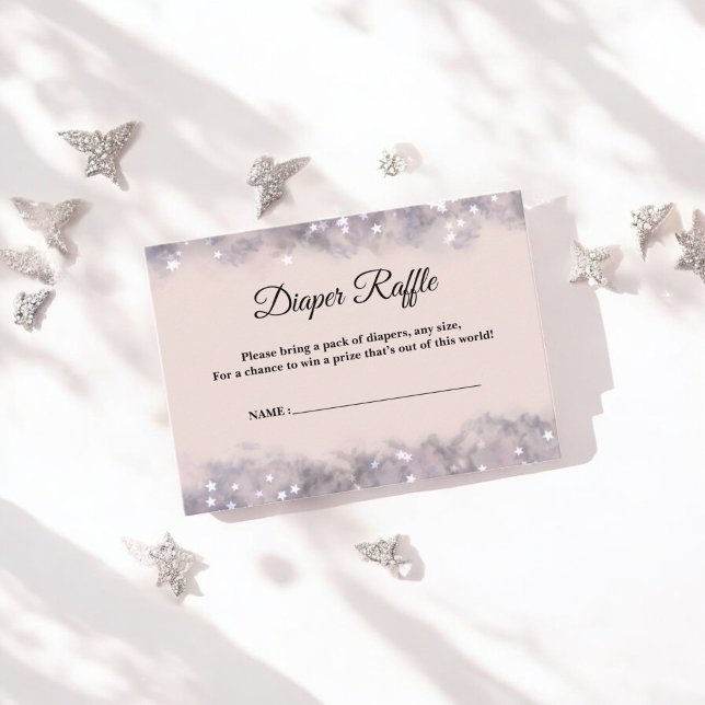 Carte D'accompagnement Baby shower rose céleste à feuillards (Créateur téléchargé)