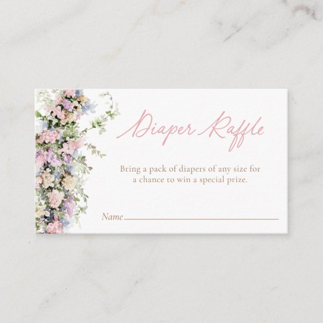 Carte D'accompagnement Baby shower rose Floral Jardin Raffin de couches (Devant)