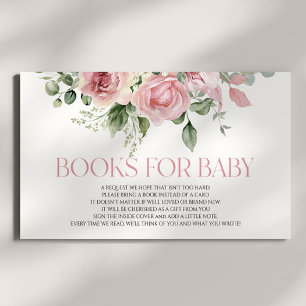 Carte D'accompagnement Baby shower Rose Floral Livres Pour Bébé