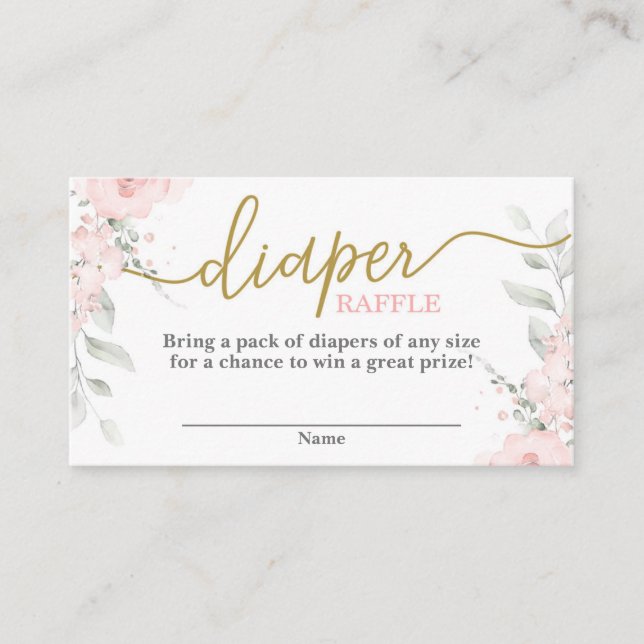 Carte D'accompagnement Baby shower rose pastel Déchets Raffle (Devant)