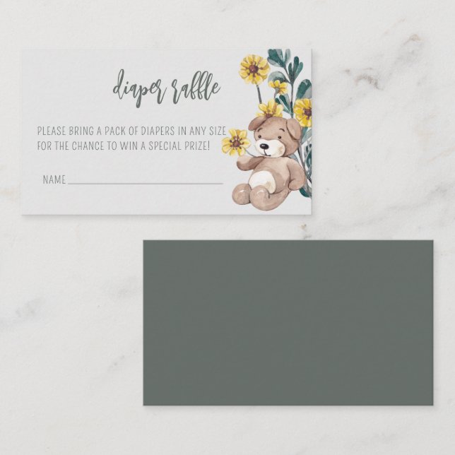 Carte D'accompagnement Baby shower rustique de Raffle Boho (Devant / Derrière)