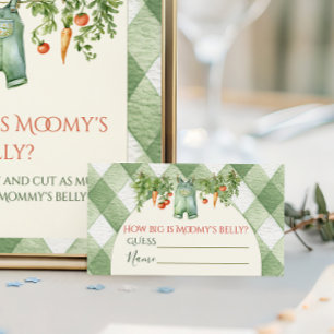 Carte D'accompagnement Baby Shower Rustique Neutre Pousse Comment Ventre