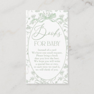 Carte D'accompagnement Baby shower Sage toile