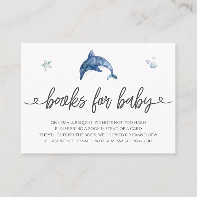 Carte D'accompagnement Baby shower Sea Life Livres pour bébé (Devant)
