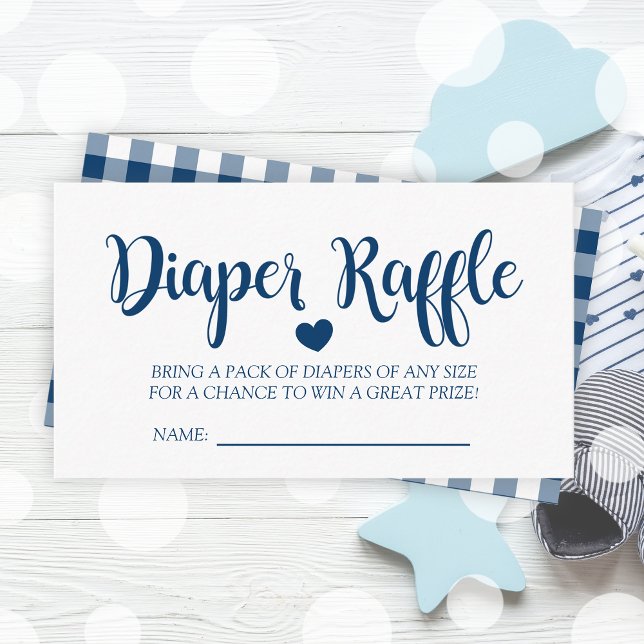 Carte D'accompagnement Baby shower simple de la marine Buffalo Plaid (Simple Navy Buffalo Plaid Baby Shower Enclosure Card)